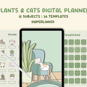 Cute Cat Daily Planner, Weekly Planner, Monthly Planner | Kawaii Digital Planner | Digital Notebook With Tabs | Goodnotes | Notability