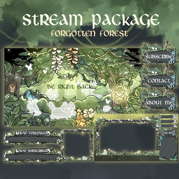 Foresta dimenticata: sovrapposizione animata per Twitch, sfondo per vtuber, sovrapposizione per streaming, sovrapposizione per vtuber, sovrapposizione per Twitch Live, sovrapposizione per OBS