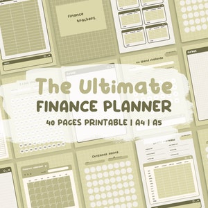 Green Printable Budget Planner Bundle | Budget Planner Kit | Budget Template | Financial Budget | Finance Tracker | Monthly Budget Diary