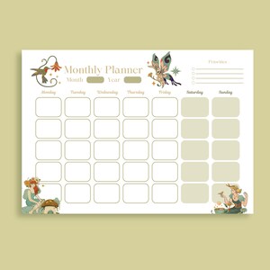 Cottagecore Printable Planner | Daily Planner, Weekly Planner, Monthly Planner | Digital Planner | Kawaii Planner | Cute Planner