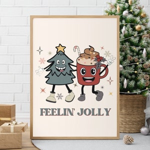 Cute Christmas Printable Wall Art | Christmas Printable | Christmas Tree Print | Retro Christmas Posters | Holiday Prints