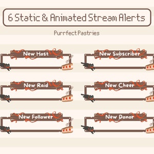 6 Cozy Animated Twitch Alerts |  Youtube | Stream Alerts | Cozy Twitch Overlay  | Gift for Gamerts | Forest Twitch | Kawaii