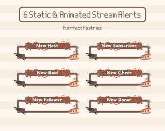 Cozy Animated Cat Twitch Alerts | Stream Overlay (Digital Download)