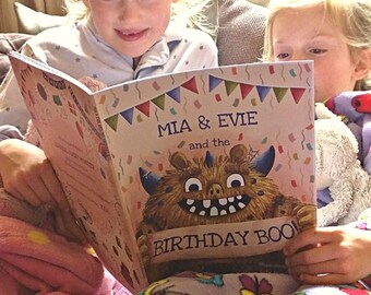 Personalized Birthday Book for Twins: 'Birthday BOO!' Custom Story