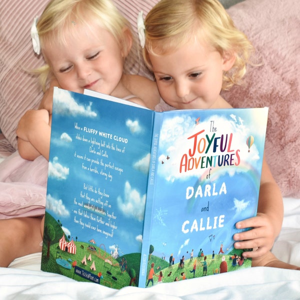 Siblings gift - Personalised Story, 'Joyful Adventures' Book for 2 - a Keepsake Gift for Brothers and Sisters and Twins