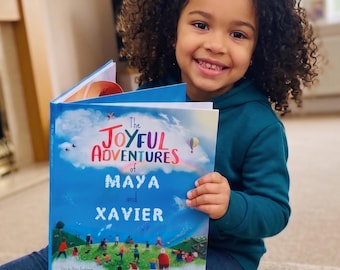 Personalized 'Joyful Adventures' Book: Custom Sibling Keepsake