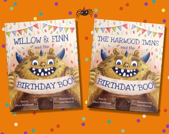 Personalised Twins Birthday Book - a delightful 'Birthday BOO!' story - a Birthday Keepsake for Girl, Boy and Mixed Twins