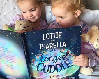 Siblings or Cousins Personalized Gift - 'The Longest Cuddle' book for 2 - a Keepsake for Brothers, Sisters, Cousins, Twins & Grandkids