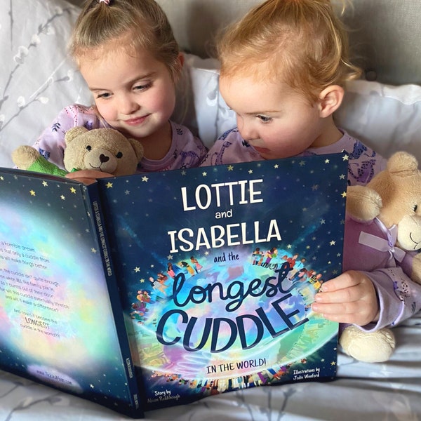 Siblings or Cousins Personalized Gift - 'The Longest Cuddle' book for 2 - a Keepsake for Brothers, Sisters, Cousins, Twins & Grandkids