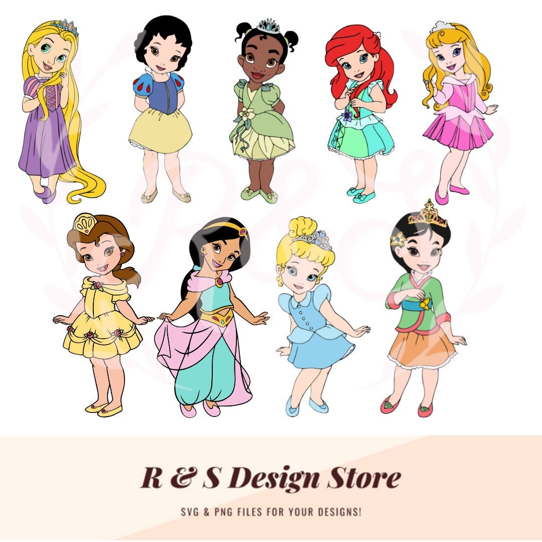 Princess Babies PNG SVG Files Etsy