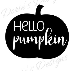 Fall PNG PDF, Hello Pumpkin clip art
