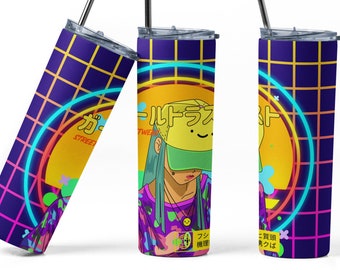 20 oz Skinny Tumbler Wrap Sublimation Manga Comic book Design PNG Digital Download 4K Quality