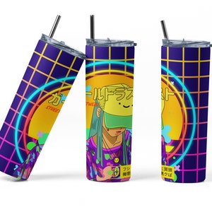 20 oz Skinny Tumbler Wrap Sublimation Manga Comic book Design PNG Digital Download 4K Quality