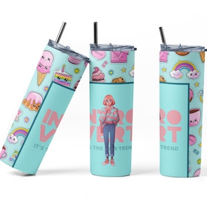 20 oz Skinny Tumbler Wrap Introvert Sublimation Manga Comic book Design PNG Digital Download 4K Quality