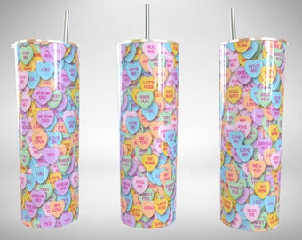 Conversation Hearts - Candy Hearts - Valentine's Day - Tumbler Design - Digital Download
