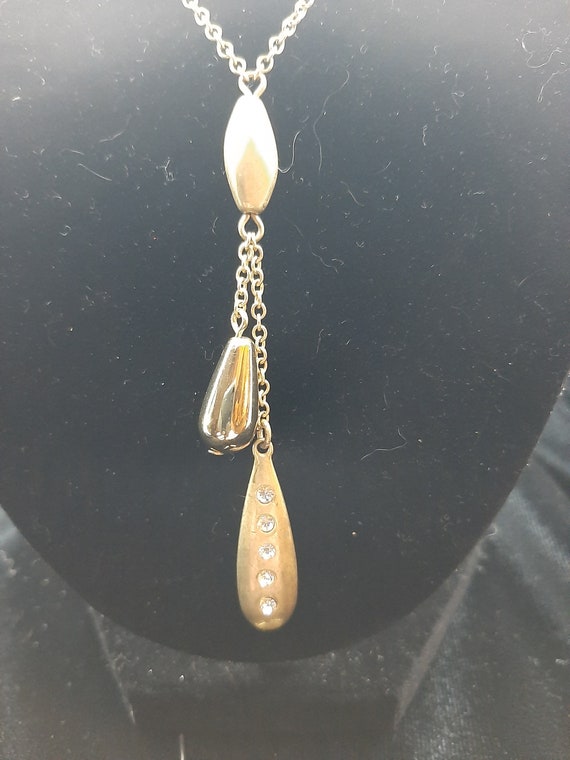 Teardrop Gold Necklace and Earrings - image 2