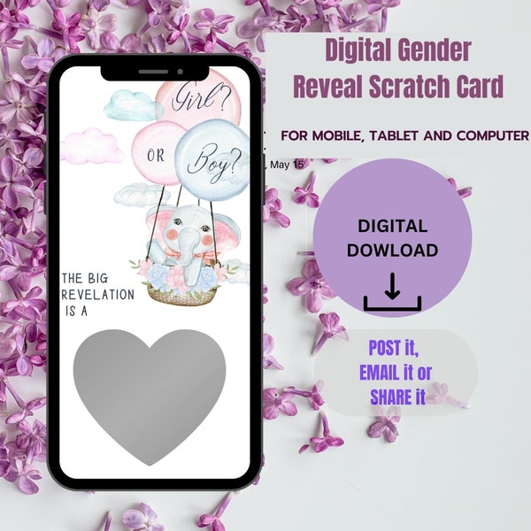 BABY BOY Instant Download Gender Reveal Digital Scratch Card Announcement ,  Pregnancy Reveal Ideas, Email Text Social Media MP4 File