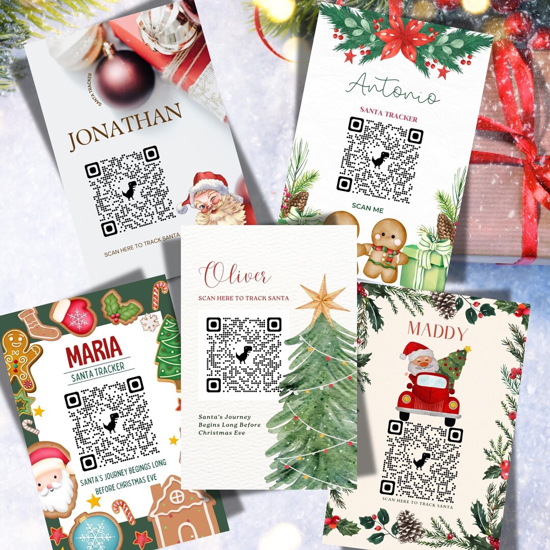 Personalized Santa Tracker Card With QR Code | Christmas Fun for Kids ...