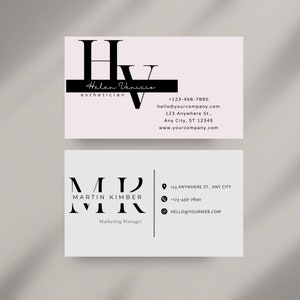 Business Card Design DIY 2 Editable Business Card Template Modern Minimalist Chic Business Card Elegant Business, Printable Business