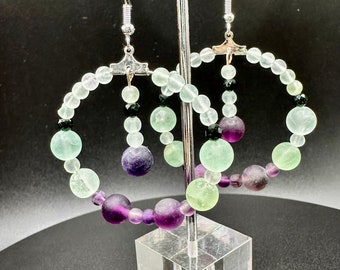 Fluorite Hoop Earrings