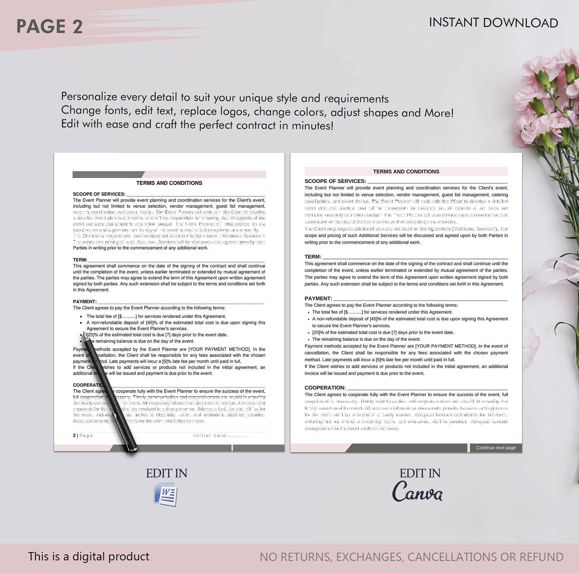 event-planner-contract-agreement-editable-template-instant-download