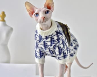 Letter Sphinx cat clothes|classic fashion style|hairless cat clothes|cat trend clothing