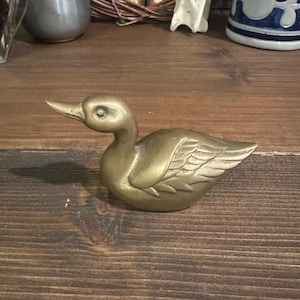 Vintage Brass Duck Figurine / Paperweight