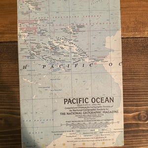 Kwiecień 1962 – Mapa Oceanu Spokojnego National Geographic