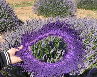 Corona de flores de lavanda hecha a mano / Accesorio para el cabello nupcial / Tocado de festival