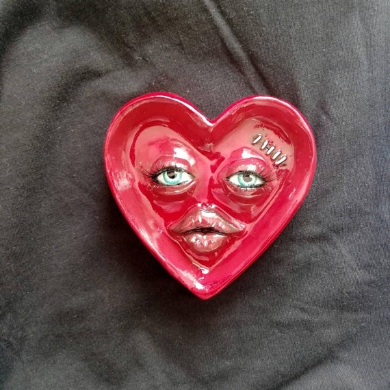 Broken Heart Face Clay Ashtray Incense Holder Incense Burner for Stick  Jewelry Plate, Home Decoration 
