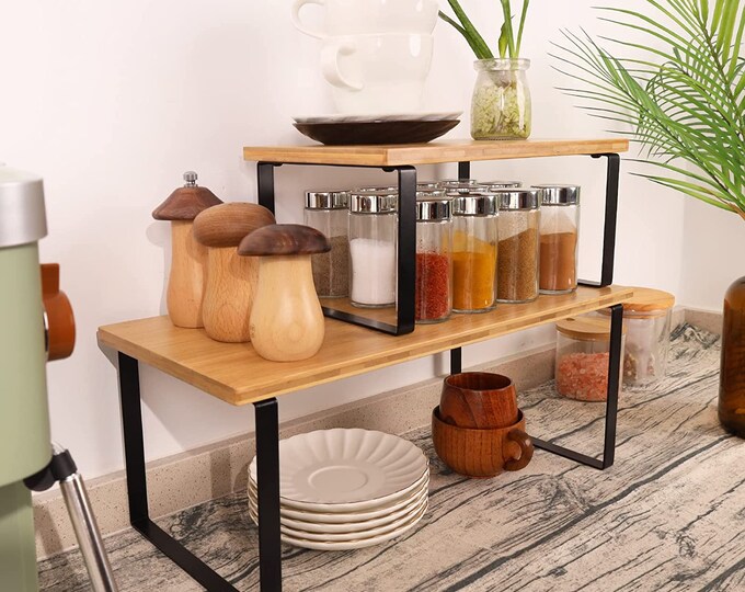 Shelf Organizer Kitchen Counter Shelves Riser Etsy