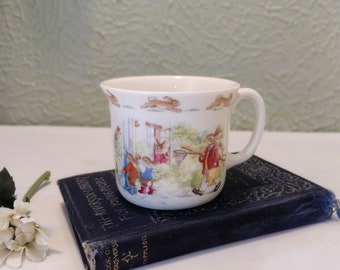 Vintage Bunnykins Mug - Ceramic Tea Cup/Coffee Mug - Royal Doulton - 8 oz. Rabbit/Bunny Kids Cup - 1988-  Easter/Spring/Farmhouse