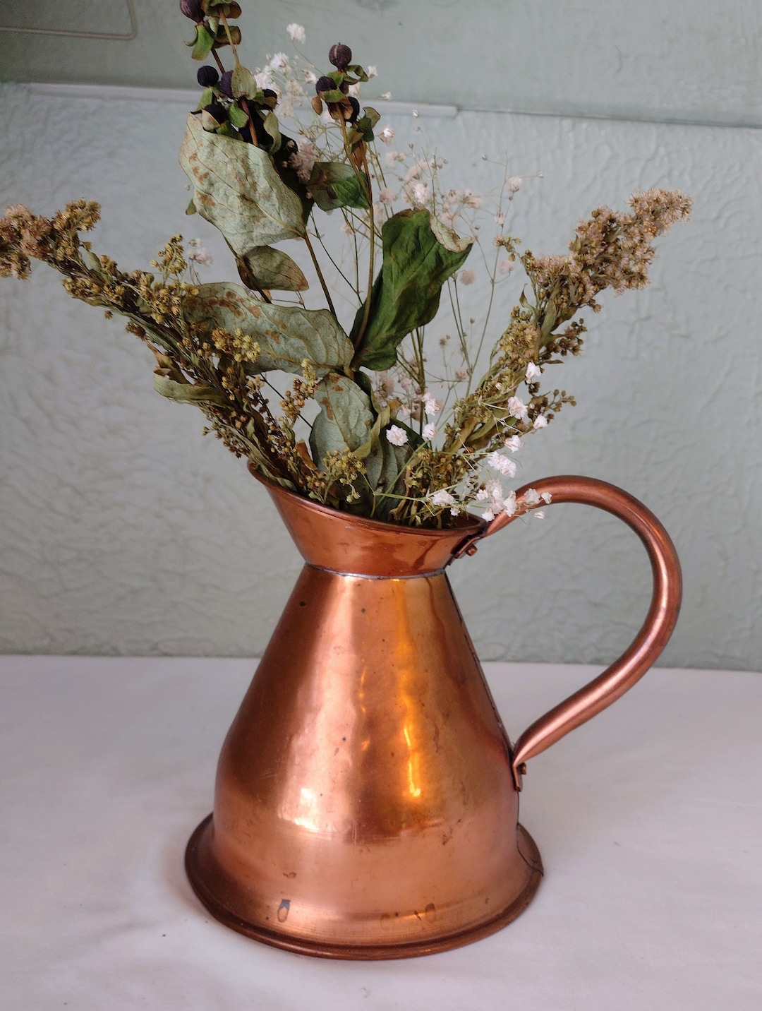 Vintage/ Antique Copper Jug Water Pitcher Vessel Lidded Etsy