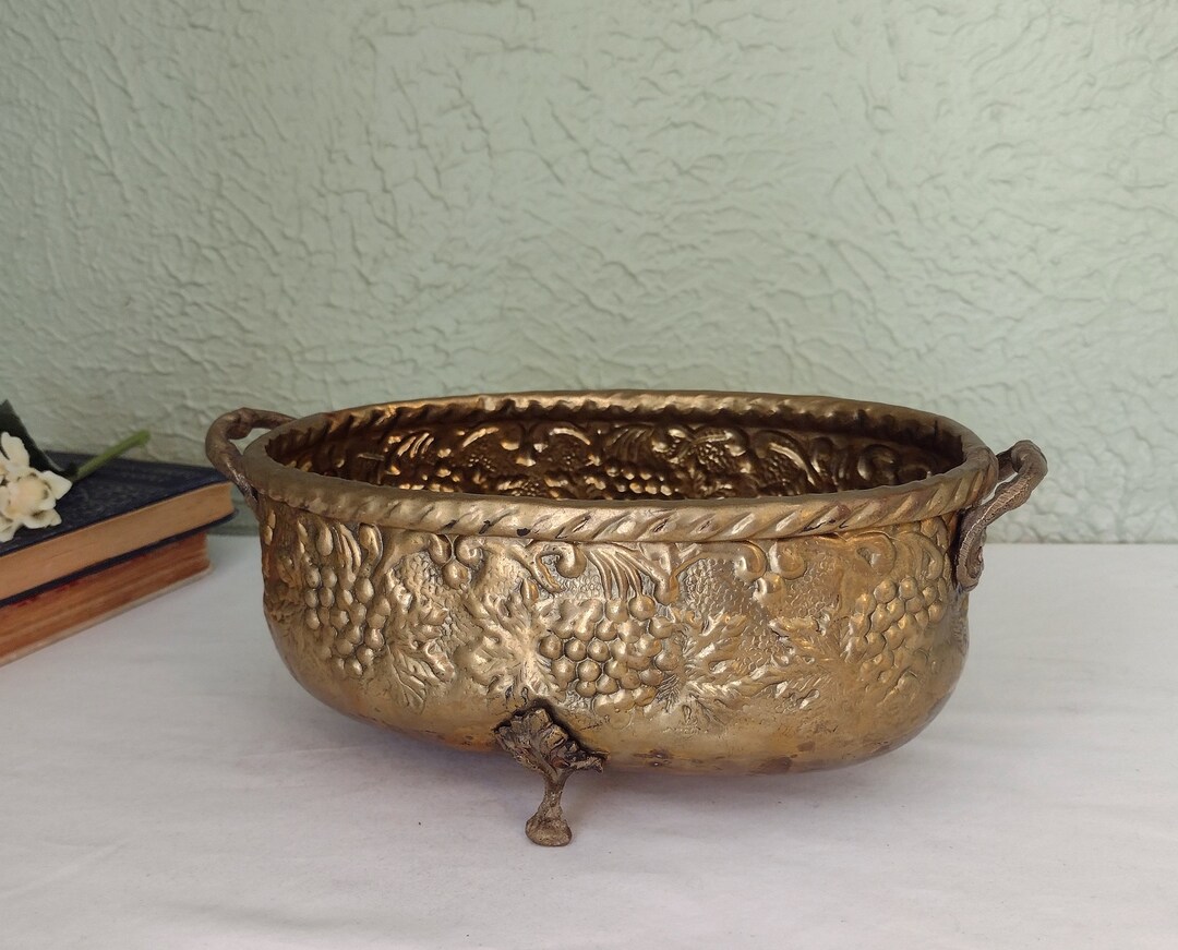 Vintage Hammered Brass Footed Bowl/ Planter/ Trinket 9 Etsy