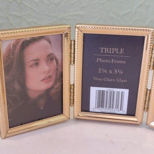 Vintage Tri-fold Gold Tone Photo Frames - Triple/ Hinged Tri-fold ...