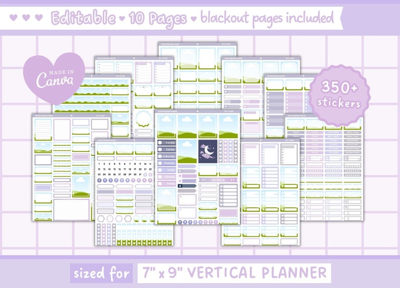 Canva Editable Planner Sticker Template | Erin Condren Weekly Sticker ...