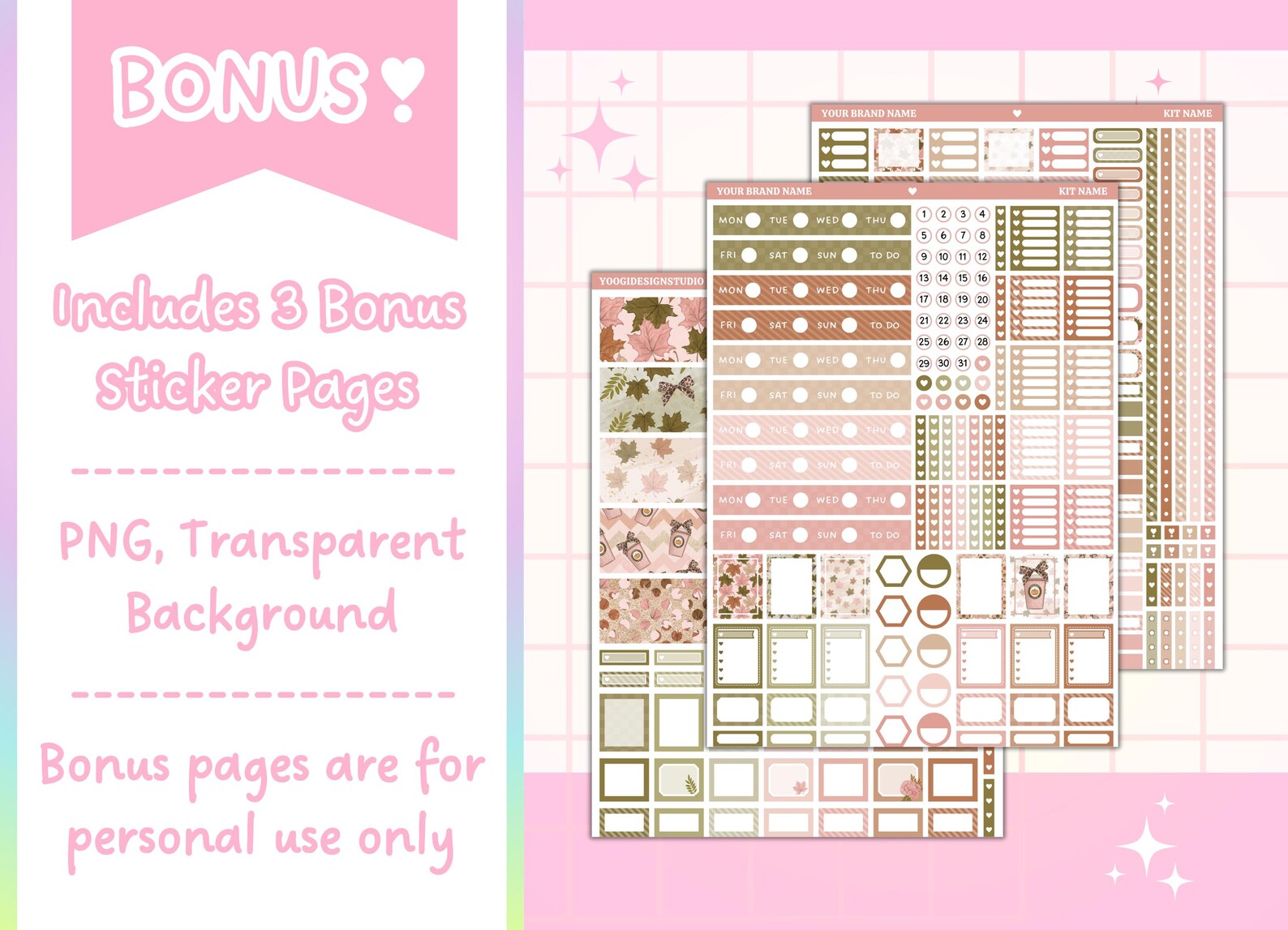 Canva Editable Planner Sticker Template | Laurel Denise Mini | Weekly ...