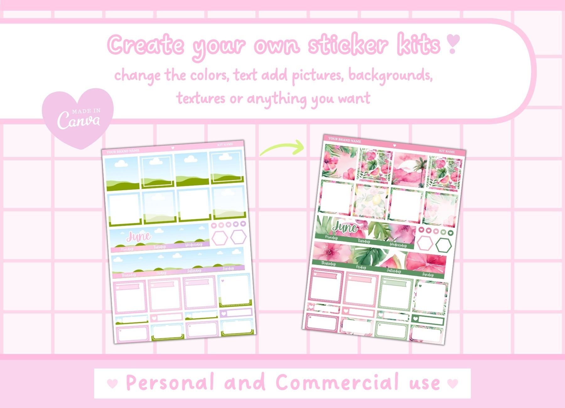 Canva Editable Planner Sticker Template | Classic Happy Planner ...