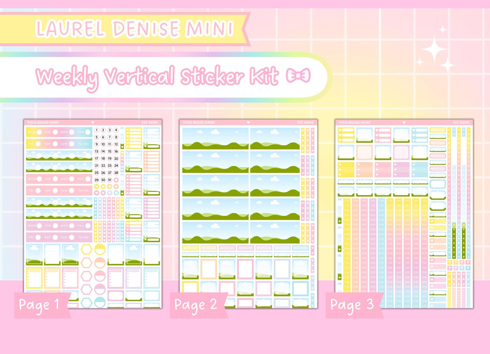 Canva Editable Planner Sticker Template | Laurel Denise Mini | Weekly ...