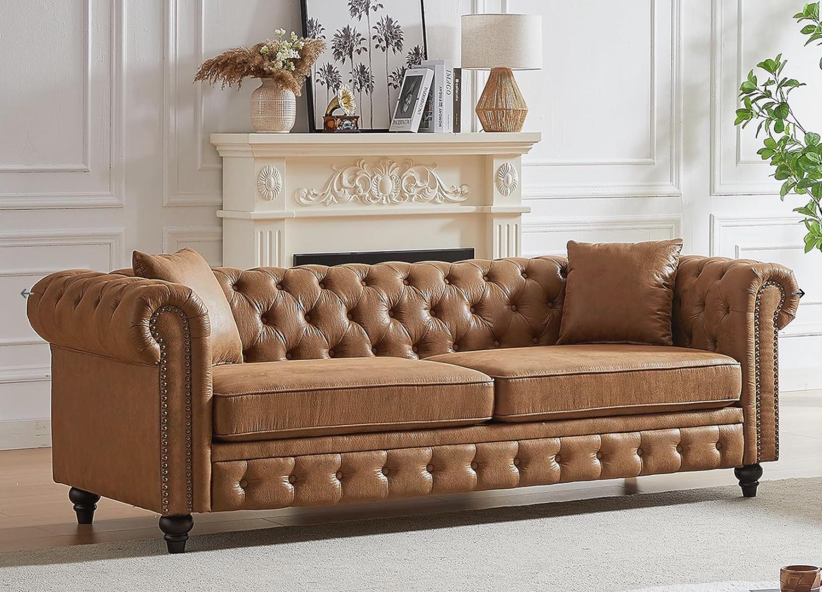 Tan Rustic Sofas Mid Century Tan Leather Sofa