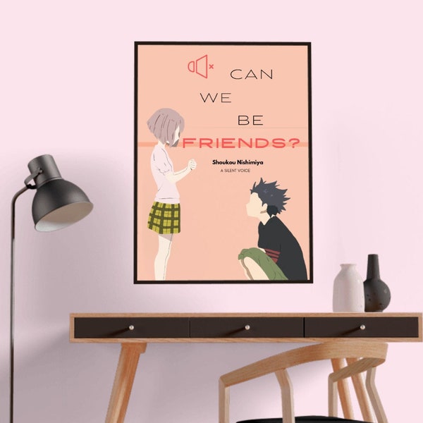 Anime | A silent Voice | Shoukou Nishimiya | Faceless | Illustration | Quote print | Instant Download | Printable Poster