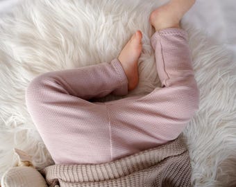 Waffle-Knit Leggings für Babys und Kinder aus Waffelstrick, Leggings für Mädchen und Jungen