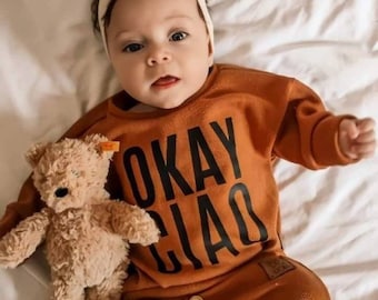 OKAY CIAO Oversize - Pullover für Babys & Kinder | Gr. 56 bis 104 | Unisex | Individuelle Anfertigung | Handmade | Pullover