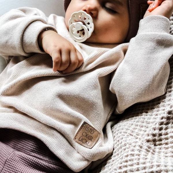 Pull oversize en maille fine pour bébés et enfants | Gr. 56 à 164 | Unisexe | Pull tricoté | Production individuelle | Fait main