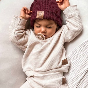 Chaussettes bébé en coton chaud crème et gris clair taille 000 0/3 mois