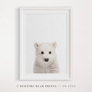 Nursery Prints, Polar Bear Wall Art, Polar Bear Printable, Baby Room Decor, Baby Animal Wall Art, Kids Room Decor, Instant Download
