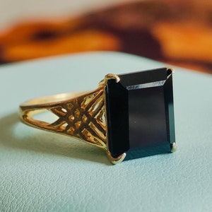 Black Onyx Ring: Minimalist 925 Sterling Silver Engagement Jewelry