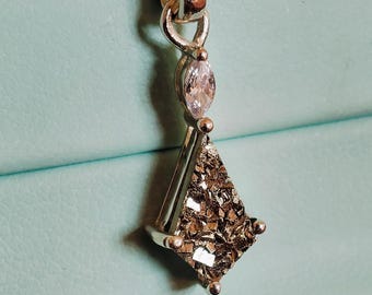 Handmade 925 Sterling Silver Pyrite Pendant Necklace