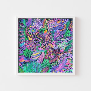 Vibrant Art Print Abstract Wall Art Bright Colourful Home Decor Maximalist Multicolour Abstract Art Print Colourful Nature Inspired Gift