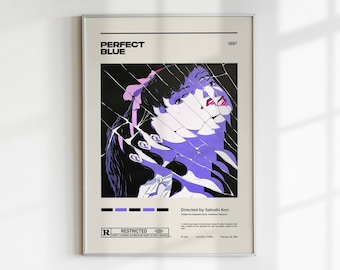 Perfect Blue / Satoshi Kon / Minimalist Movie Poster Print / Mid Century / Custom Posters / Gift Idea
